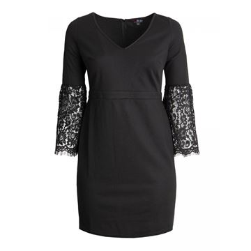 Picture of LACE SLEEVE BLACK SHIFT DRESS